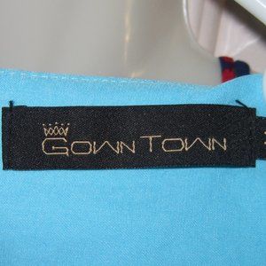 COSTUME WAITRESS OUTFIT THEATER SHOWCASE SIZE MEDIUM WOMENS BLUE AND WHITE TRIM